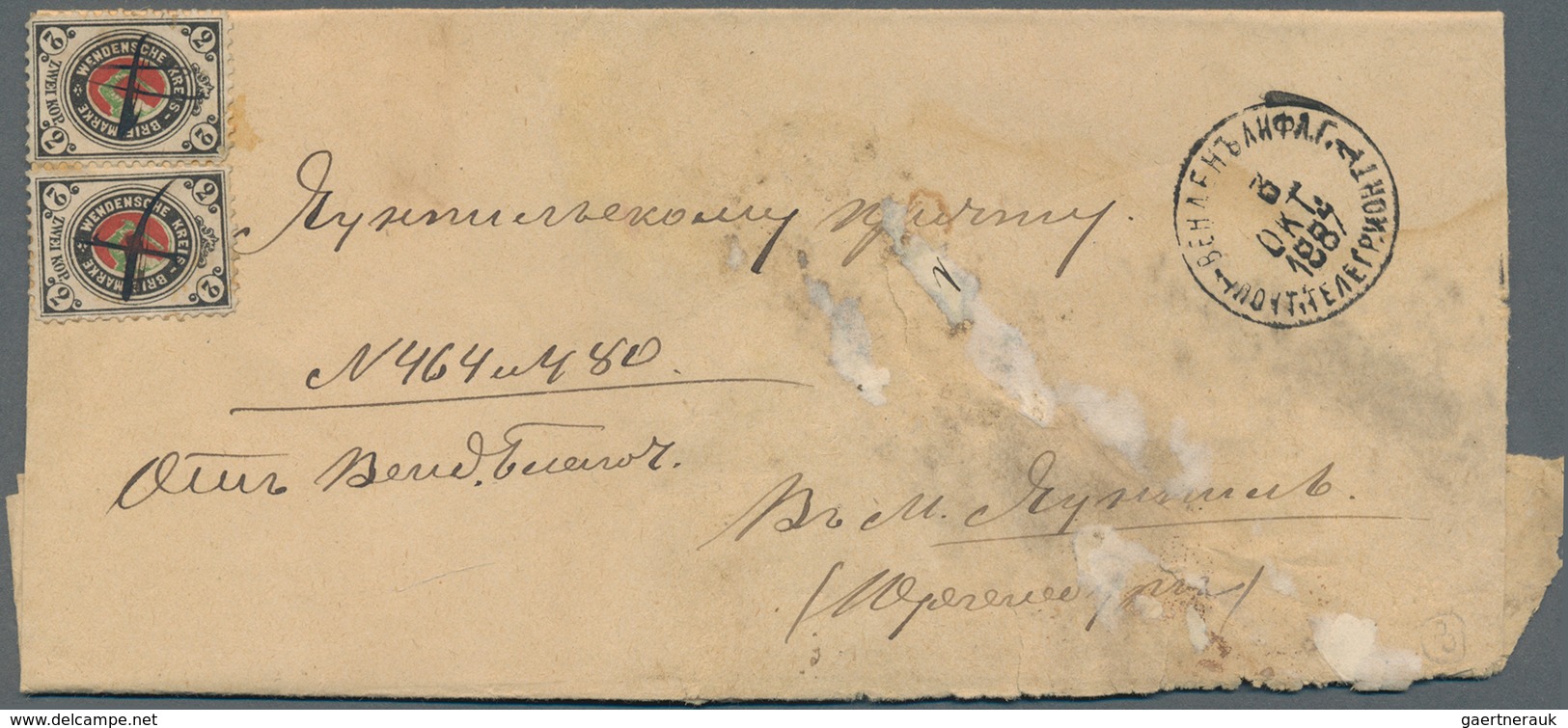 Russland - Wendensche Kreispost: 1887 Cover From Wenden (Cesis) To Jaunpils With Two Stamps Of 2 Kop - Andere & Zonder Classificatie