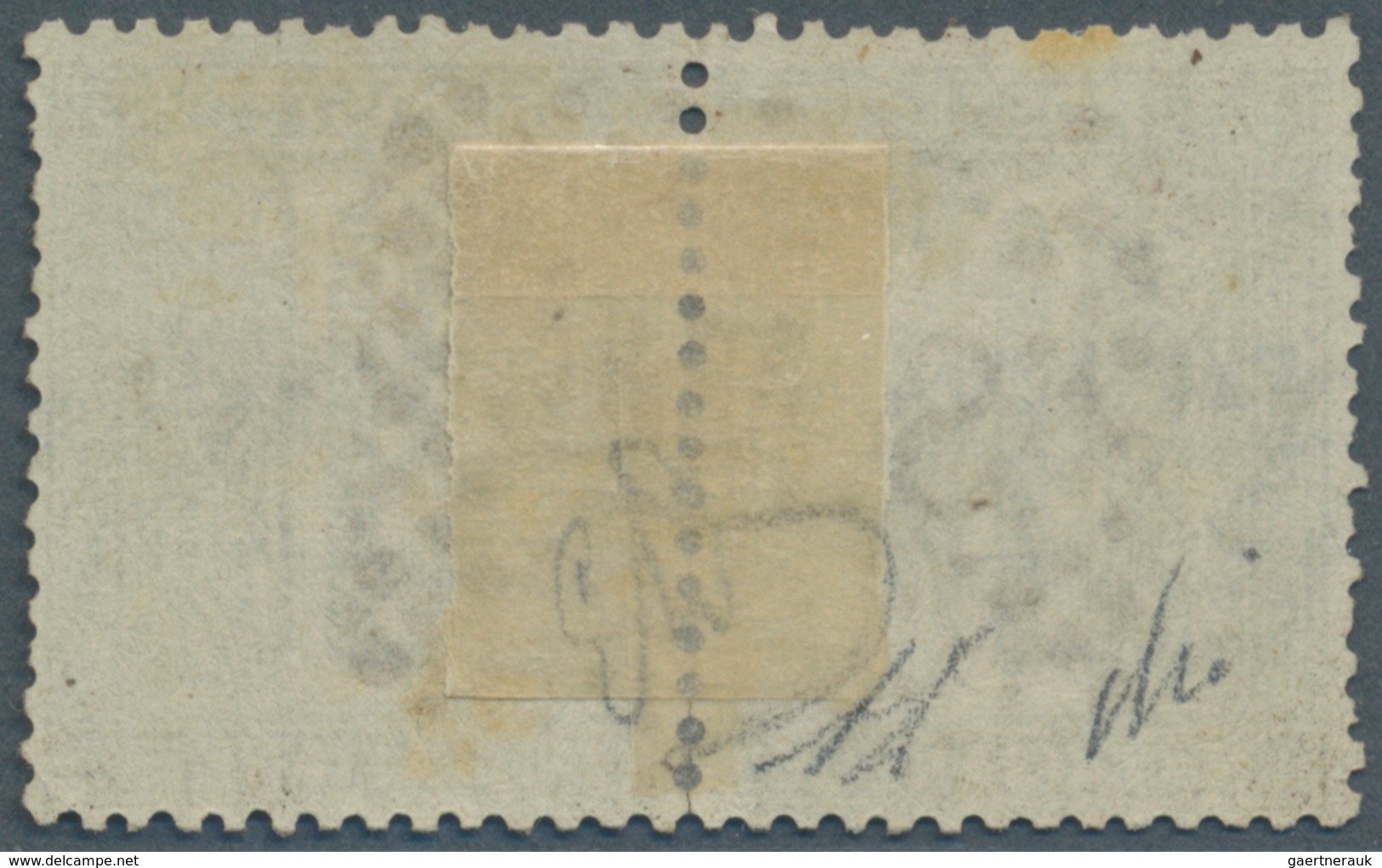 San Marino: FORERUNNER ITALY: 1863, 1 C Gray Olive Horizontal Pair Cancelled With Clear "S.Mno." In - Andere & Zonder Classificatie