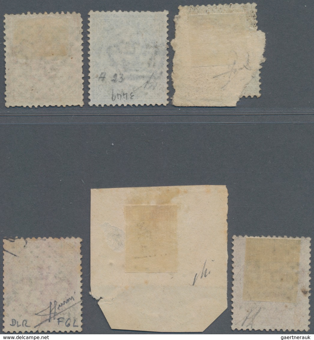 San Marino: 1863/1865, 6 Italy Stamps Cancelled With San Marino Postmarks, Average Condition, No. F1 - Andere & Zonder Classificatie