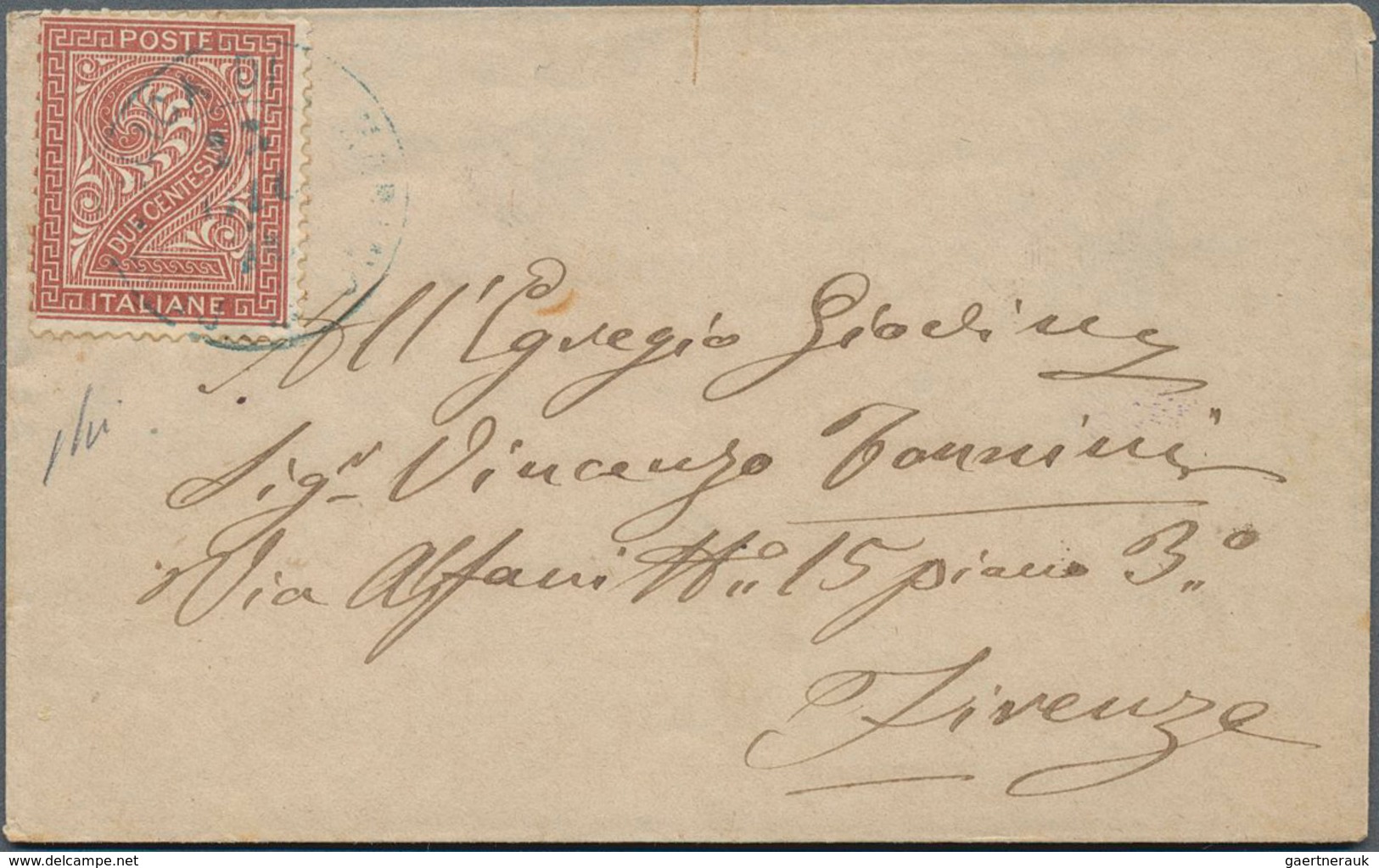 San Marino: 1876, Italy: 2 C Brick-red, Tied By Double Circle Dater REPUBBLICA DI S.MARINO, 23 DIC 7 - Other & Unclassified