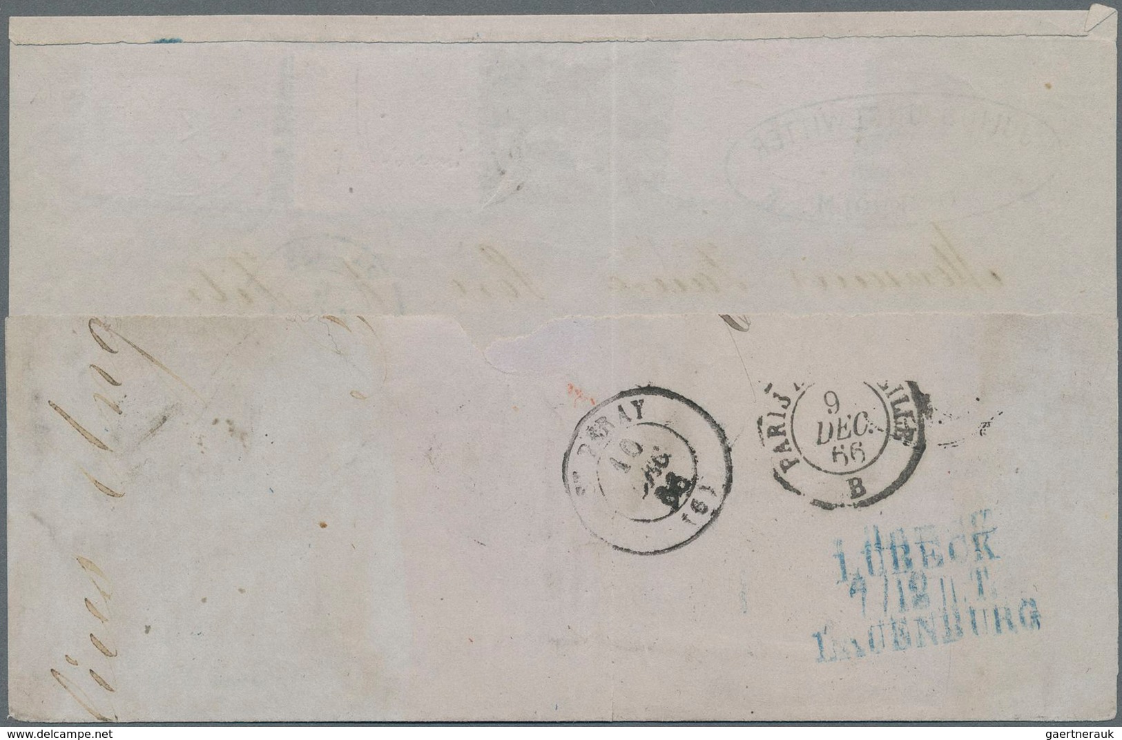Schweden: 1866 Large Part Of Folded Cover (back-flap Missing) Used From Stockholm To Saint Peray, Fr - Used Stamps