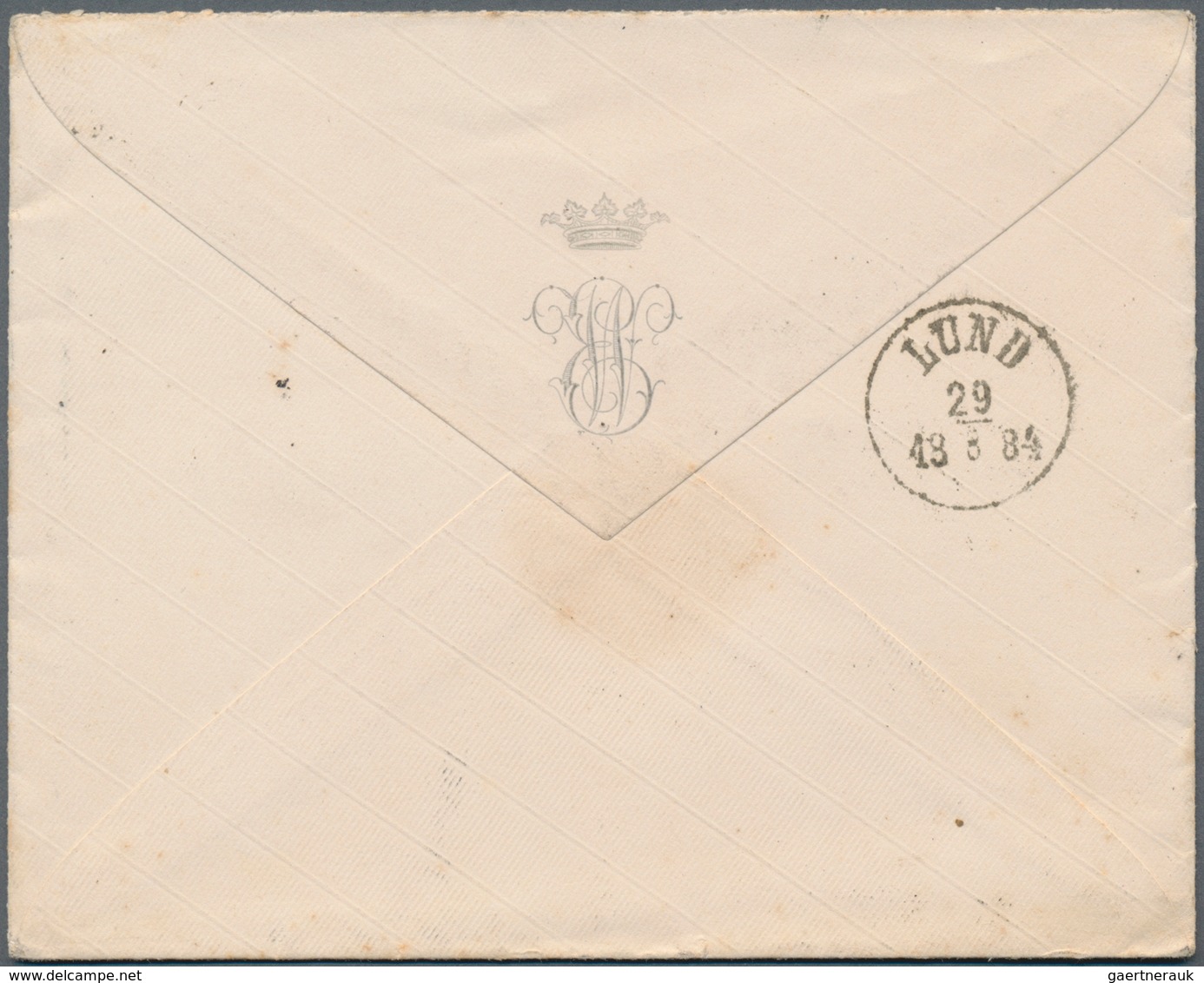 Schweden: 1877 Ringtype 24 øre Orange-yellow, Perf 13-13½, Used On Domestic Cover From Rånnum To Lun - Usados