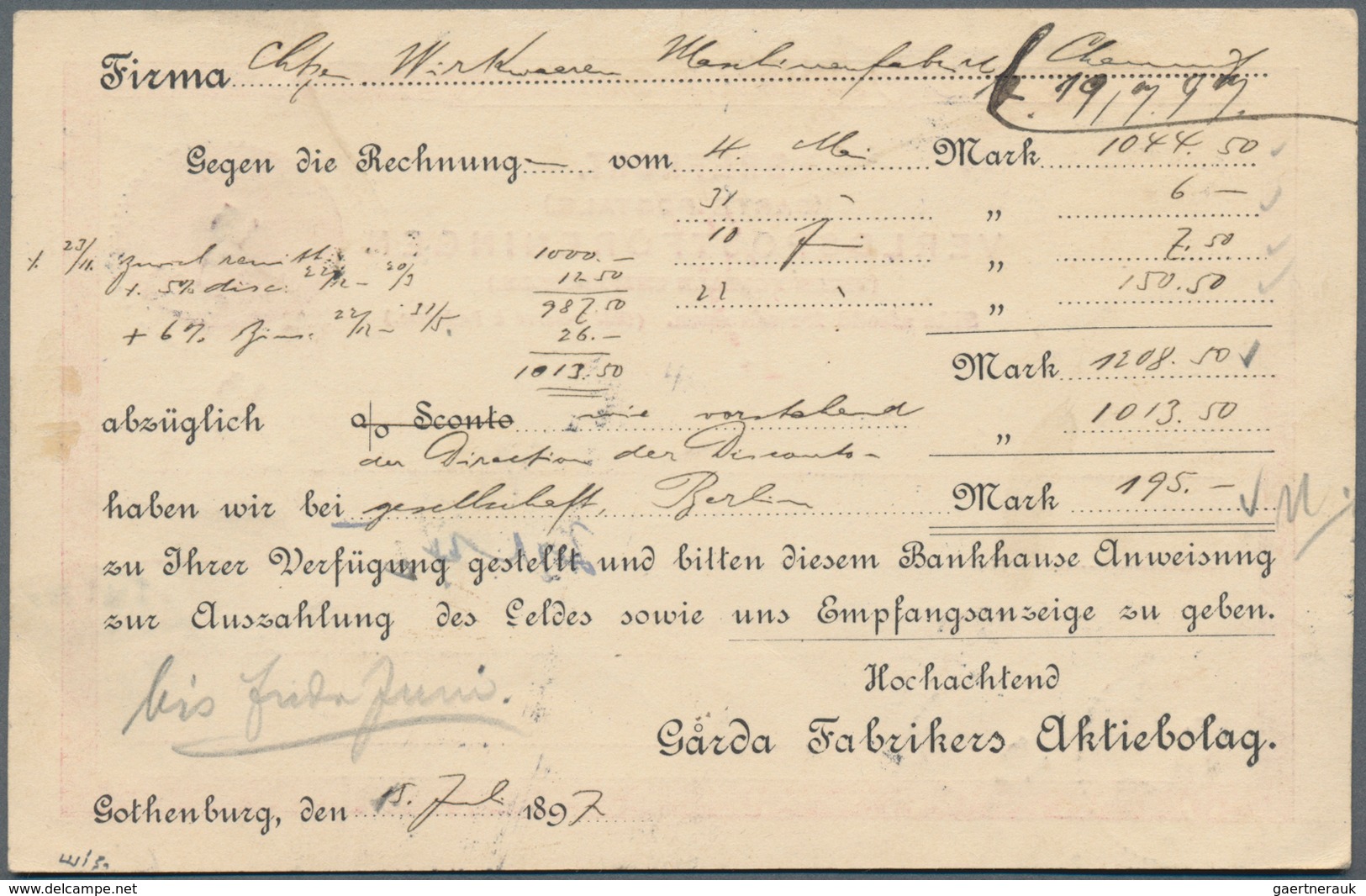 Schweden - Ganzsachen: 1889 Postal Stationery Card 10 øre, With Back-print Of A Farm Manufacturers, - Entiers Postaux