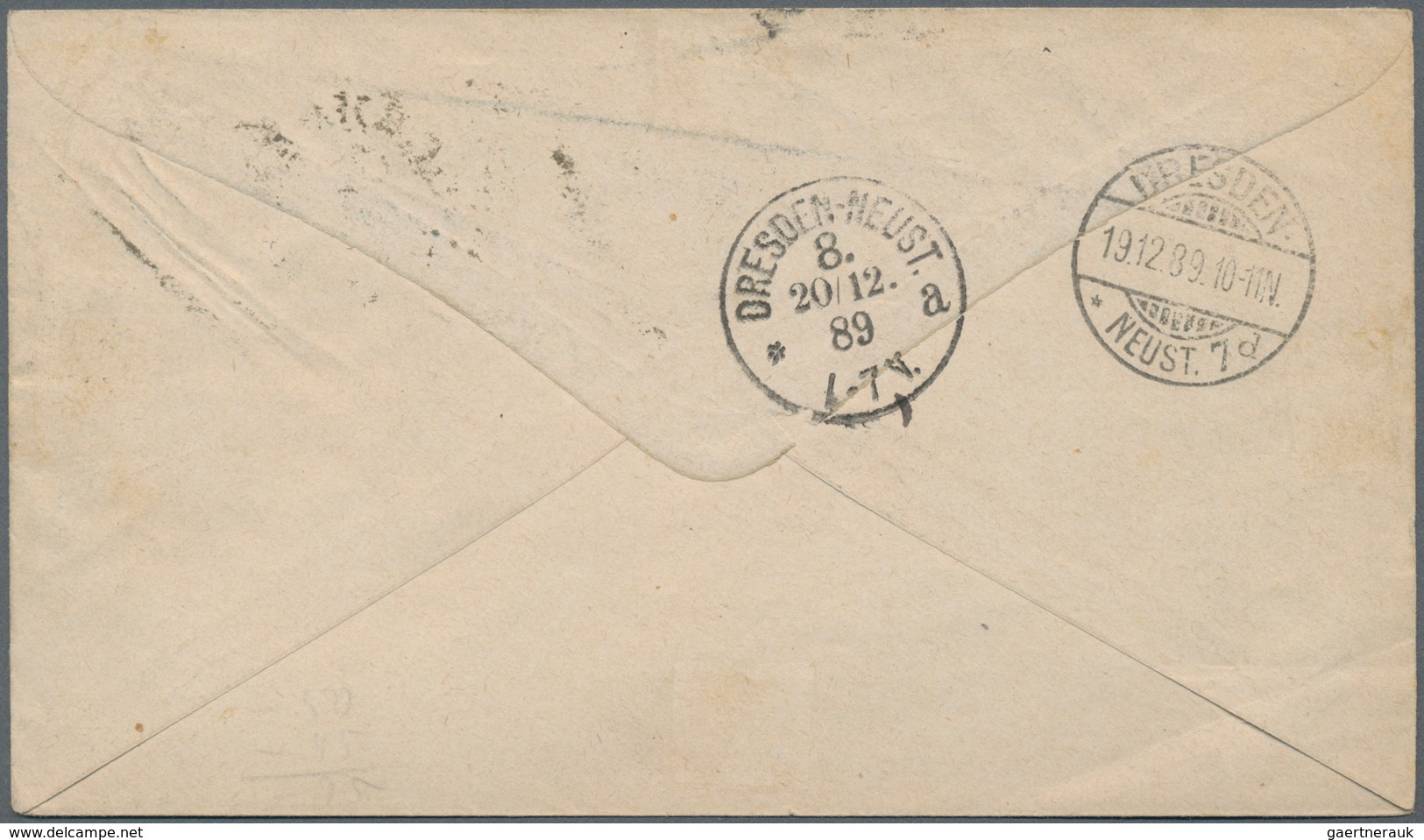 Schweden - Ganzsachen: 1889 Postal Stationery Provisional Envelope 10 øre On 12 øre Blue Used From S - Postwaardestukken