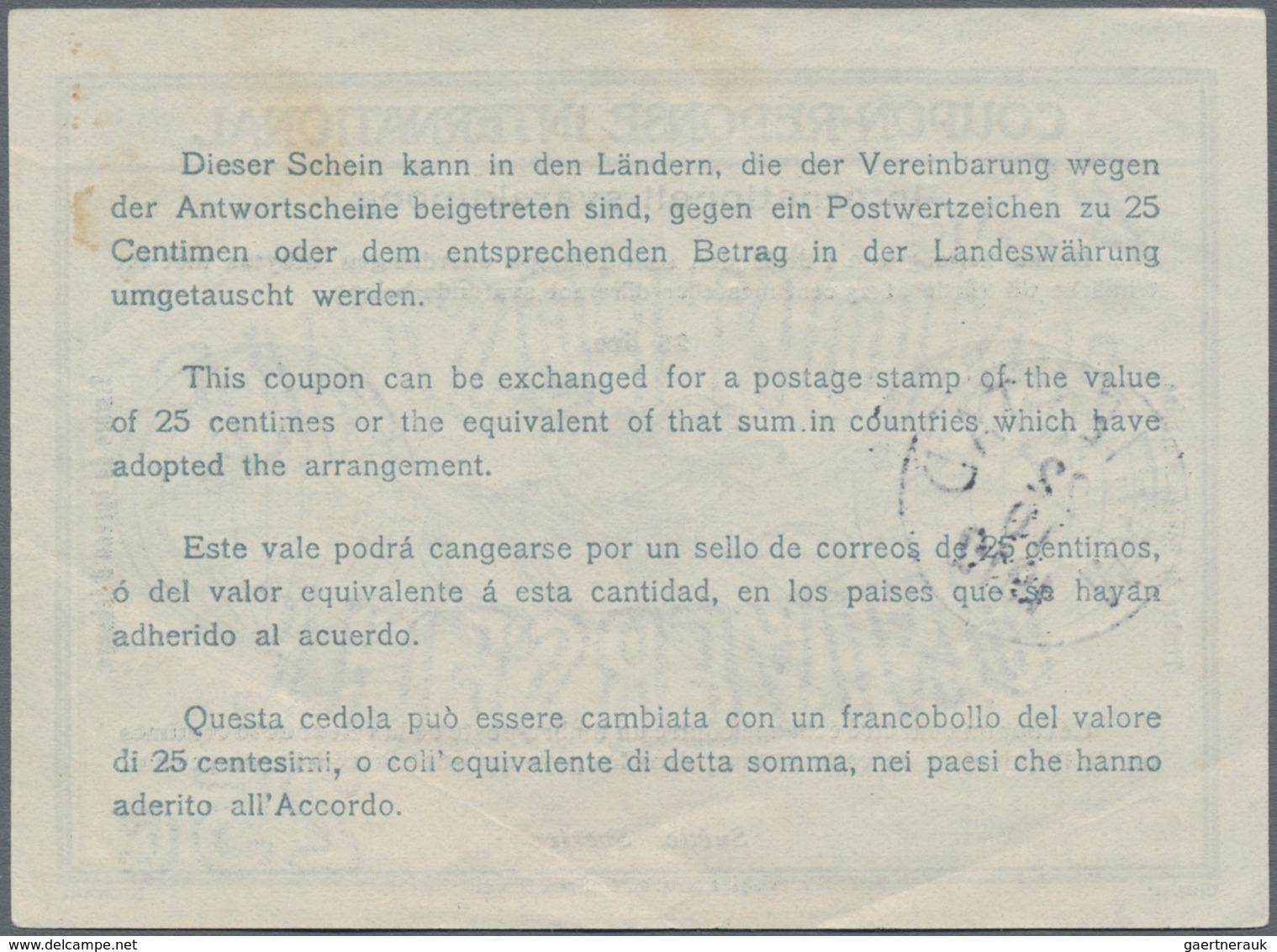 Schweden - Ganzsachen: 1912/1926, Three "Coupon-Response International" 25, 30 And 45 Öre, Used - Postal Stationery