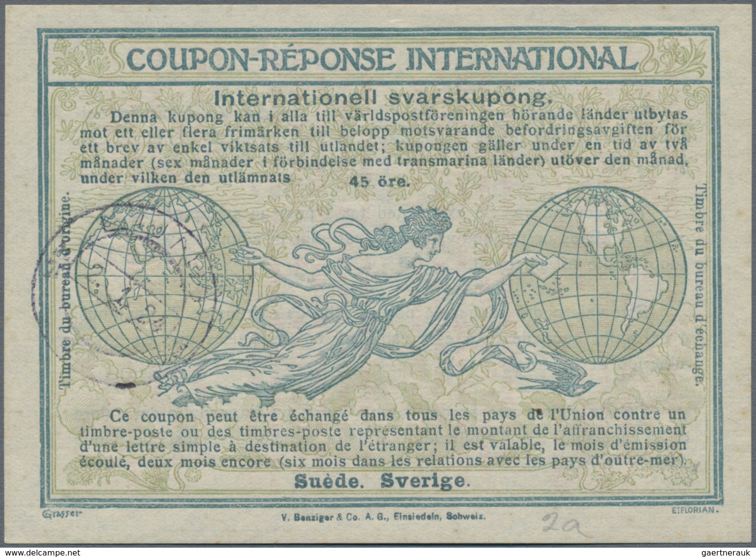 Schweden - Ganzsachen: 1912/1926, Three "Coupon-Response International" 25, 30 And 45 Öre, Used - Postal Stationery