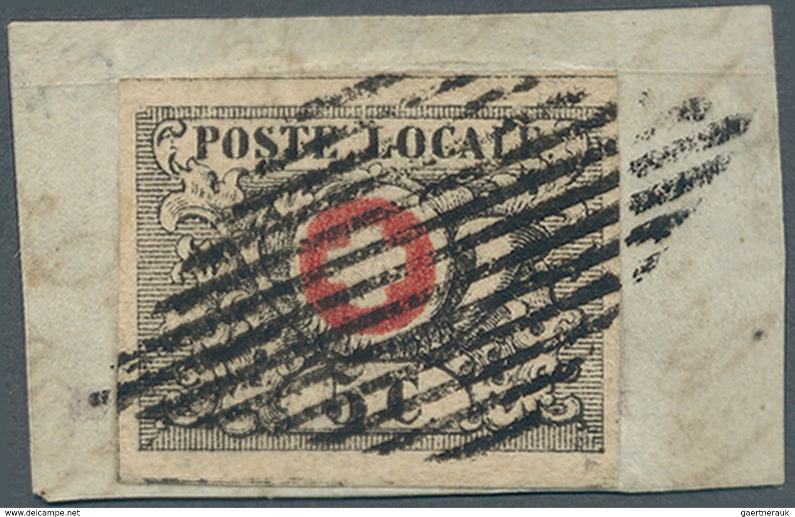 Schweiz: 1850, 5 C. "WAAD" (Mi.Nr. 2), Breitrandiges Kabinettstück Auf Briefstück Mit Dekorativer Ei - Gebruikt