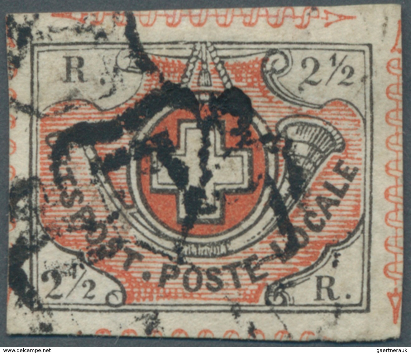 Schweiz: 1850, 2 ½ Rp. "Winterthur" (Mi.Nr. 4), Voll- Bis Breitrandiges Kabinettstück Mit Schwarzer - Used Stamps