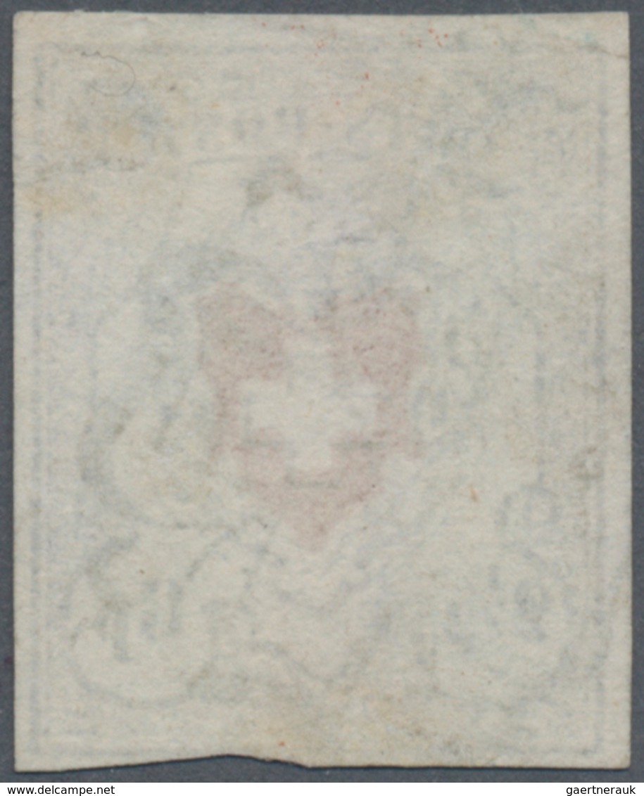 Schweiz: 1850, 2½ Rp. Schwarz/braunrot Orts-Post, Mit Kreuzeinfassung, Rot-Druck Nach Rechts Oben Ve - Used Stamps