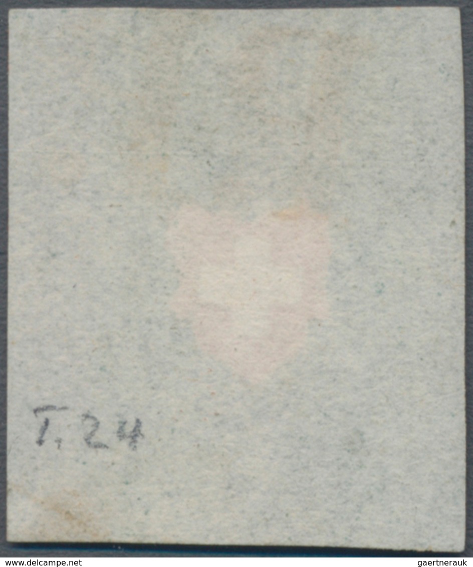 Schweiz: 1850, Rayon I, 5 Rp. Schwarz/rot Auf Dunkelblau Mit Kreuzeinfassung, Type 24, Farbfrisches - Gebruikt