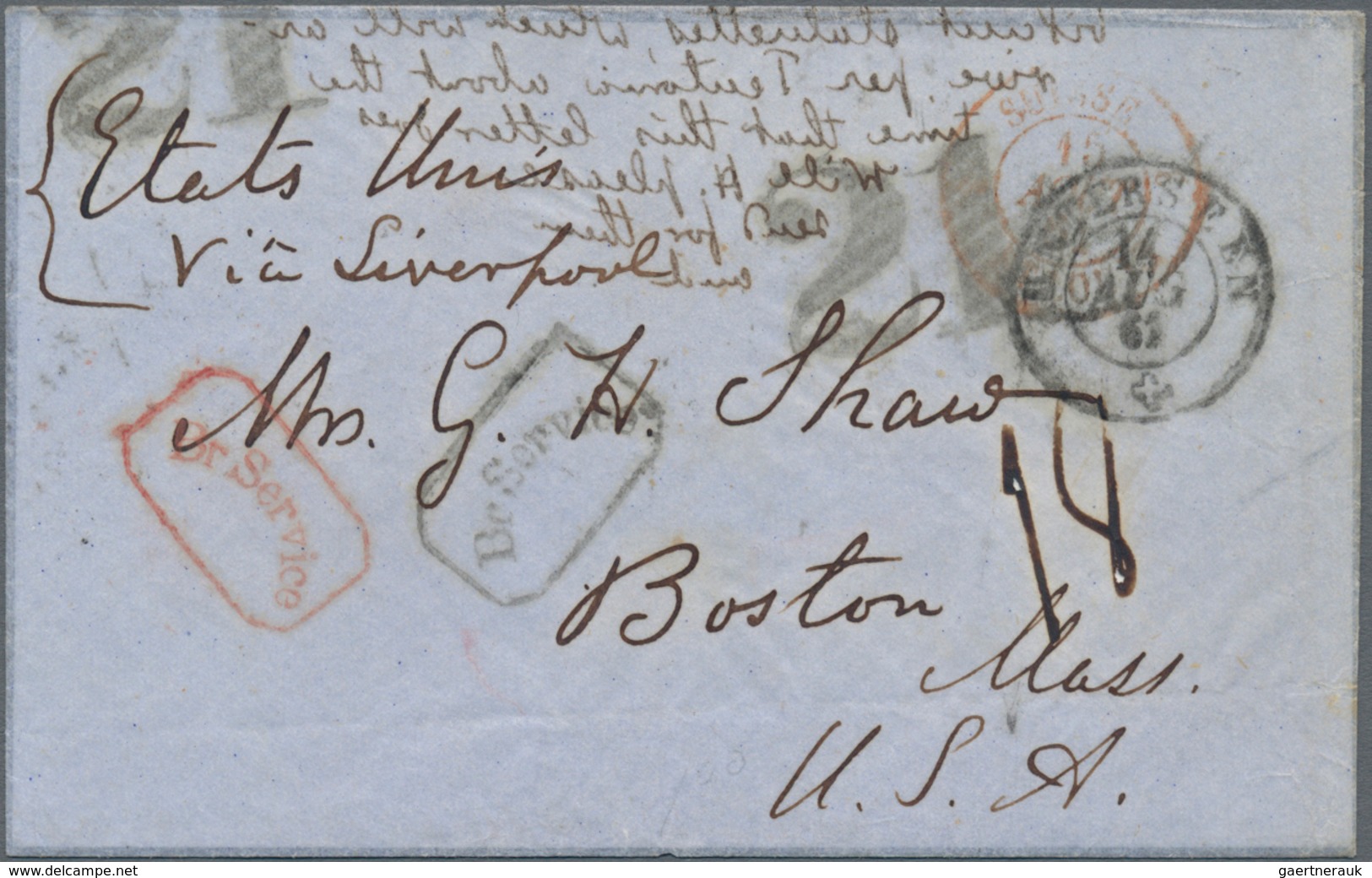 Schweiz: 1961, Brief Ab UNTERSEEN Via Paris, London Und Liverpoole Via "French Closed Mail" Nach New - Gebruikt