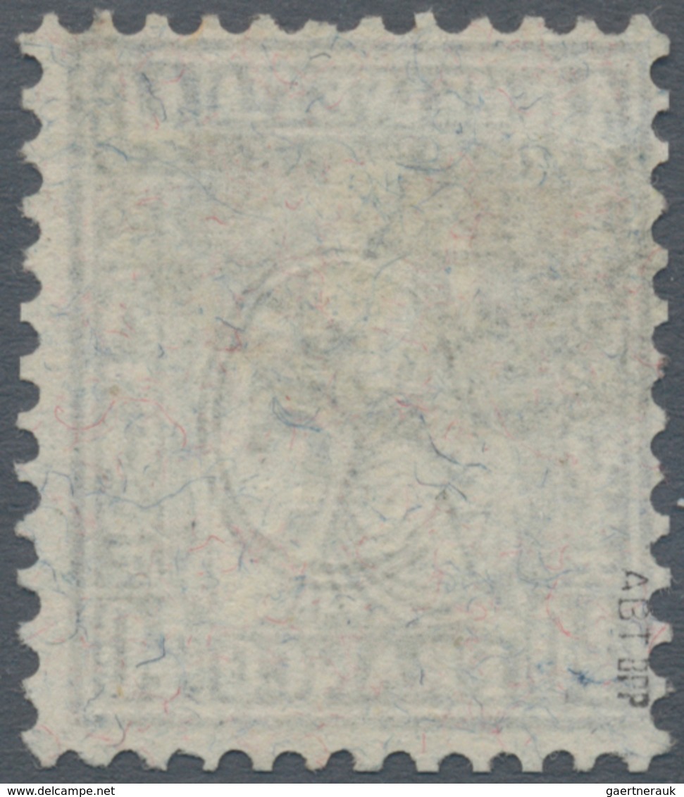 Schweiz: 1881 Sitzende Helvetia 40 Rp. Dunkelgrau Auf FASERPAPIER, Gebraucht Und Sauber Entwertet "G - Used Stamps