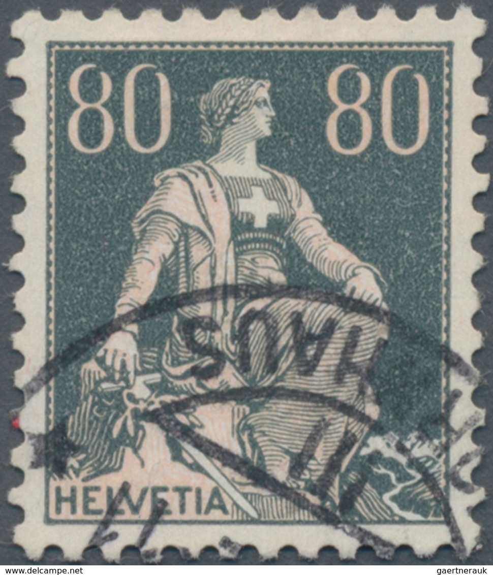 Schweiz: 1940, Helvetia Mit Schwert 80 C. Helvetia Auf Gestrichenem Faserpapier Mit Glattem Gummi, S - Used Stamps