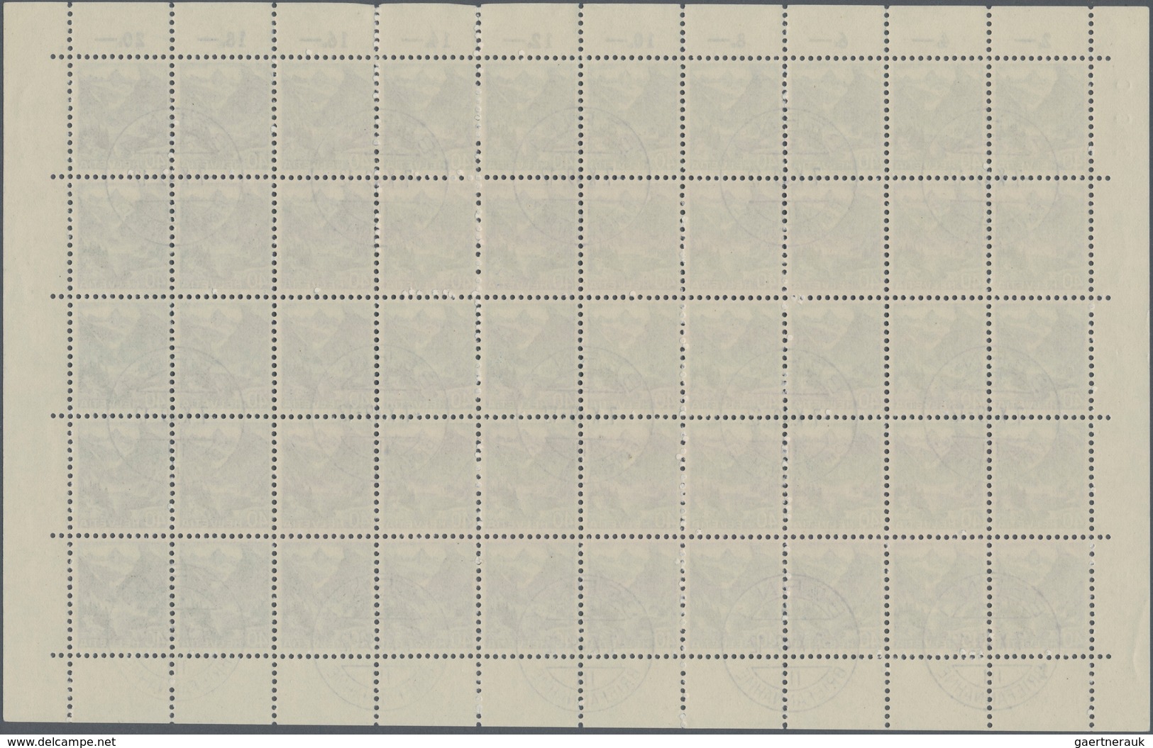 Schweiz: 1948, Landschaften 1948 Im 50er-Originalbogen Mit Klaren Stempeln "Bern". Reiner Markenwert - Used Stamps