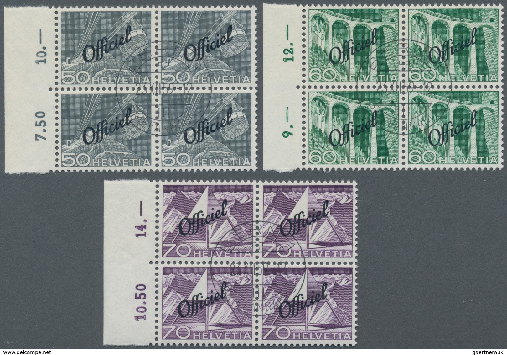 Schweiz - Dienstmarken: Bundesbehörden: 1950, Freimarken Landschaften Und Technische Motive Mit Schr - Dienstzegels
