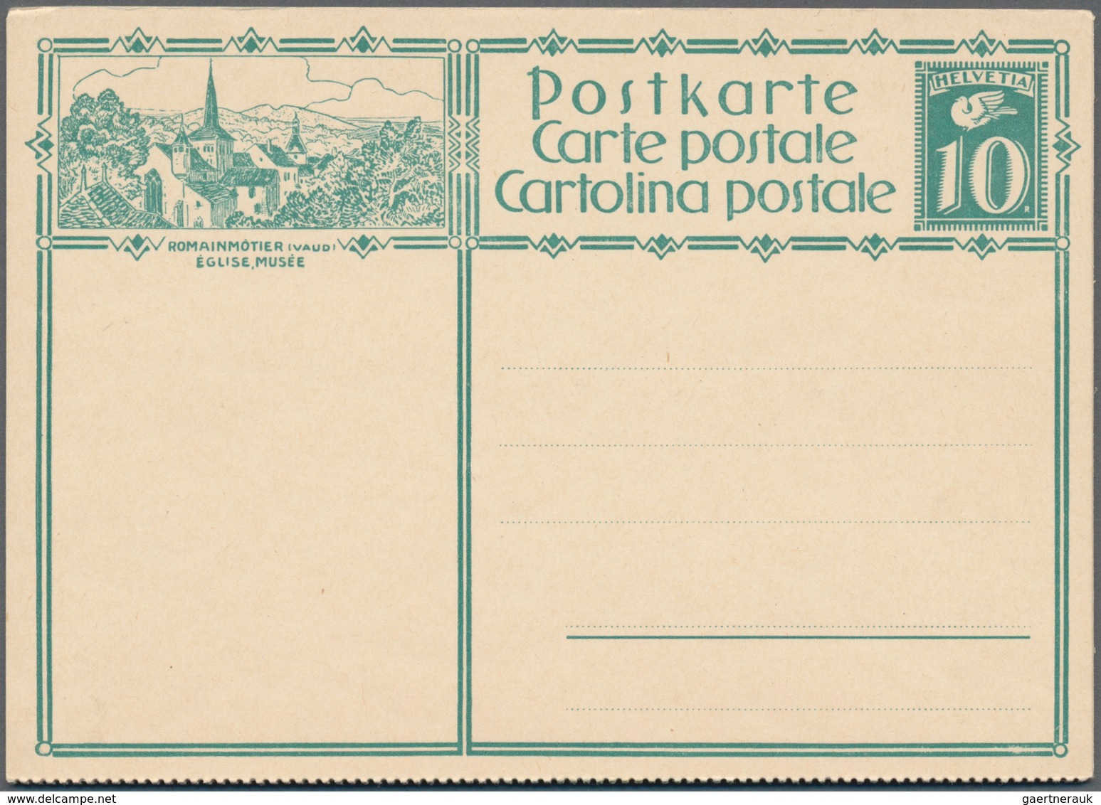 Schweiz - Ganzsachen: 1928, Zwei Komplette, Senkrechte 7er-Streifen Der Bildpostkarte 10 C. Grün (mi - Postwaardestukken