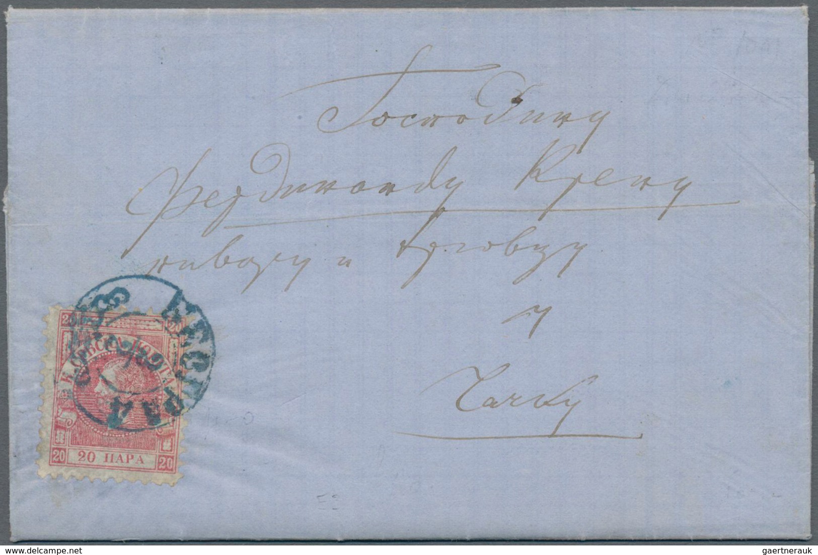 Serbien: 1868, 20pa. Rose, Perf. 9½, Single Franking On Lettersheet With Full Message Dated 1 Febr., - Servië