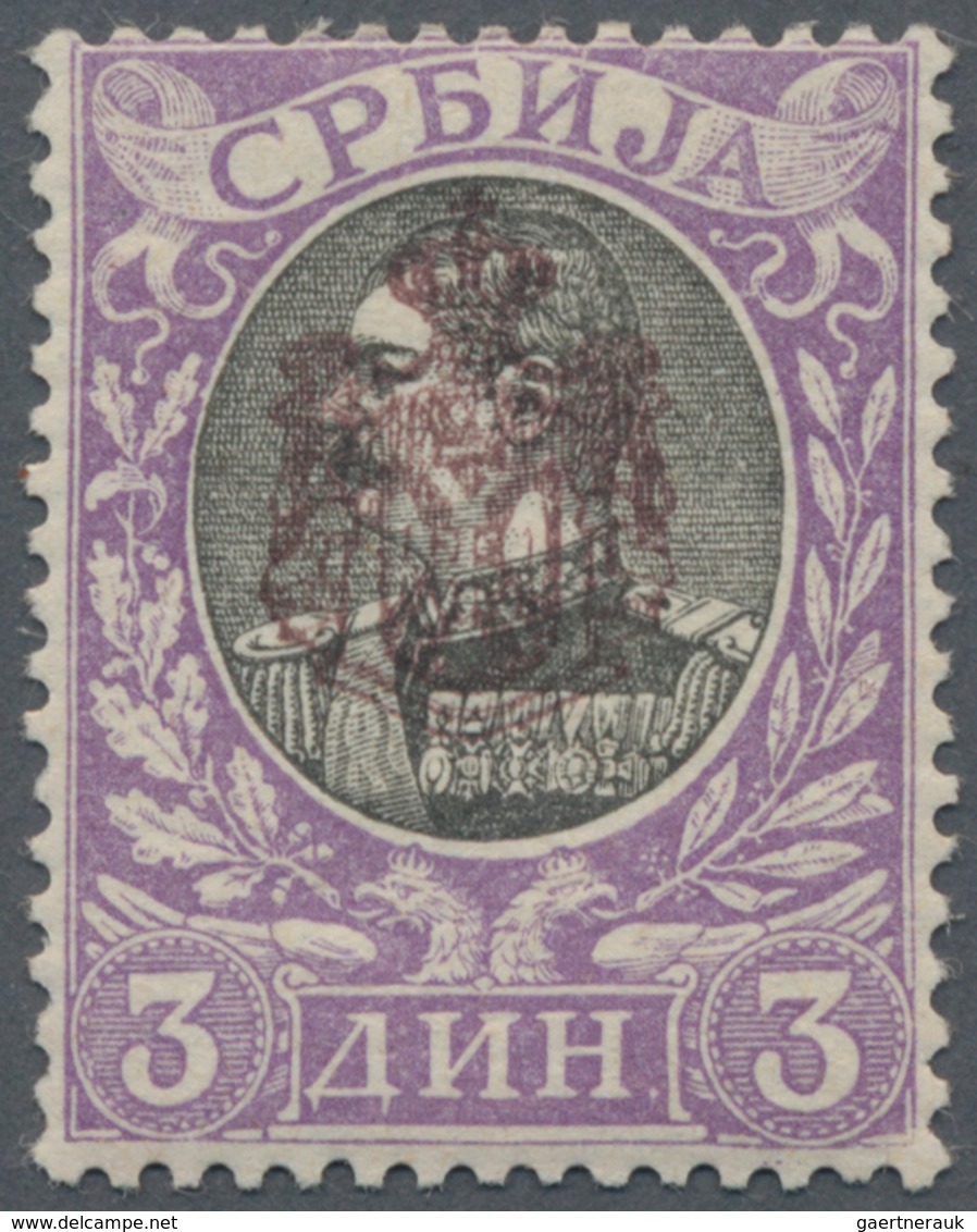 Serbien: 1903, Mourning Issue, 3din. Lilac, Perf. 13½, Mint Original Gum With Hinge Remnants. Very R - Serbia