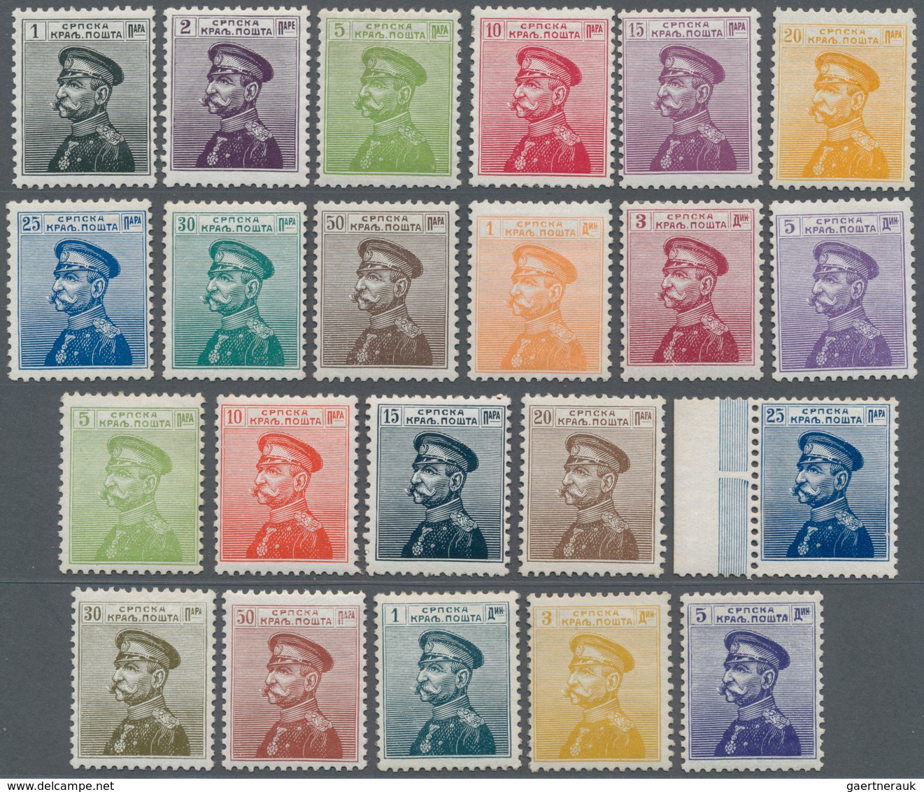 Serbien: 1911/1914. King Peter I (with "Cap"). Very Fine Mint Set Of Twelve , 1st Issue And Very Fin - Serbia