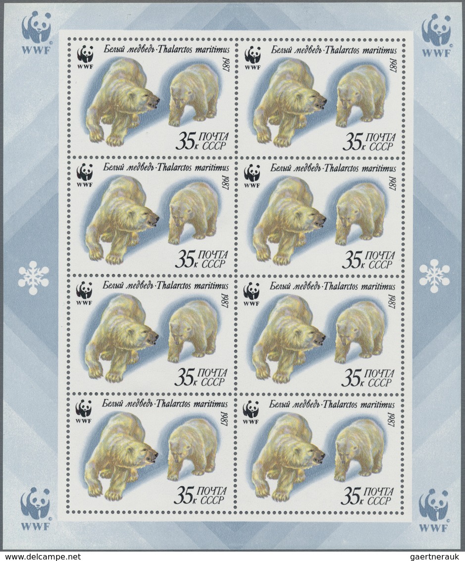 Sowjetunion: 1987, Polar Bear "WWF", 5kop.-35kop., Complete Set Of Four Mini Sheets, Mint Never Hing - Other & Unclassified