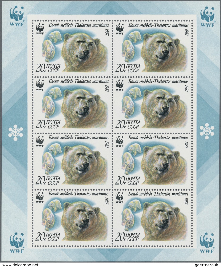 Sowjetunion: 1987, Polar Bear "WWF", 5kop.-35kop., Complete Set Of Four Mini Sheets, Mint Never Hing - Other & Unclassified