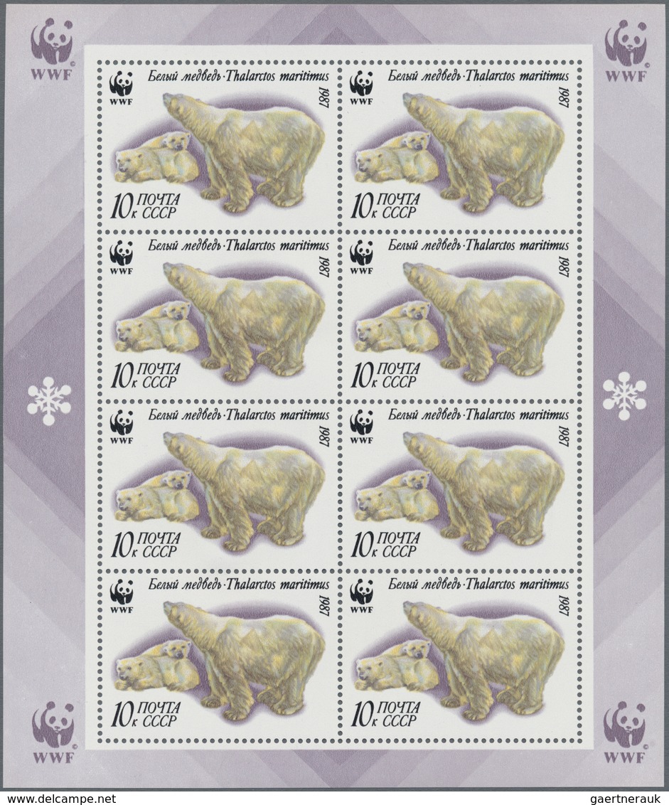 Sowjetunion: 1987, Polar Bear "WWF", 5kop.-35kop., Complete Set Of Four Mini Sheets, Mint Never Hing - Other & Unclassified