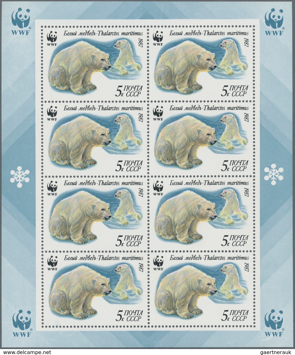 Sowjetunion: 1987, Polar Bear "WWF", 5kop.-35kop., Complete Set Of Four Mini Sheets, Mint Never Hing - Other & Unclassified