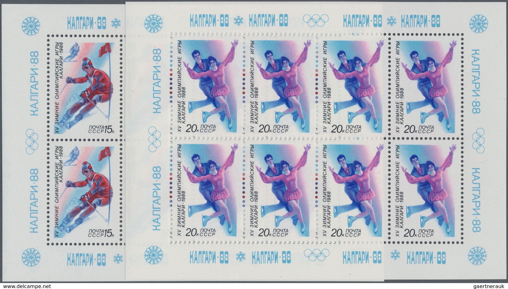 Sowjetunion: 1988, Olympic Games Calgary, Complete Set Of Five Mini Sheets, Mint Never Hinged. Mi. 5 - Other & Unclassified