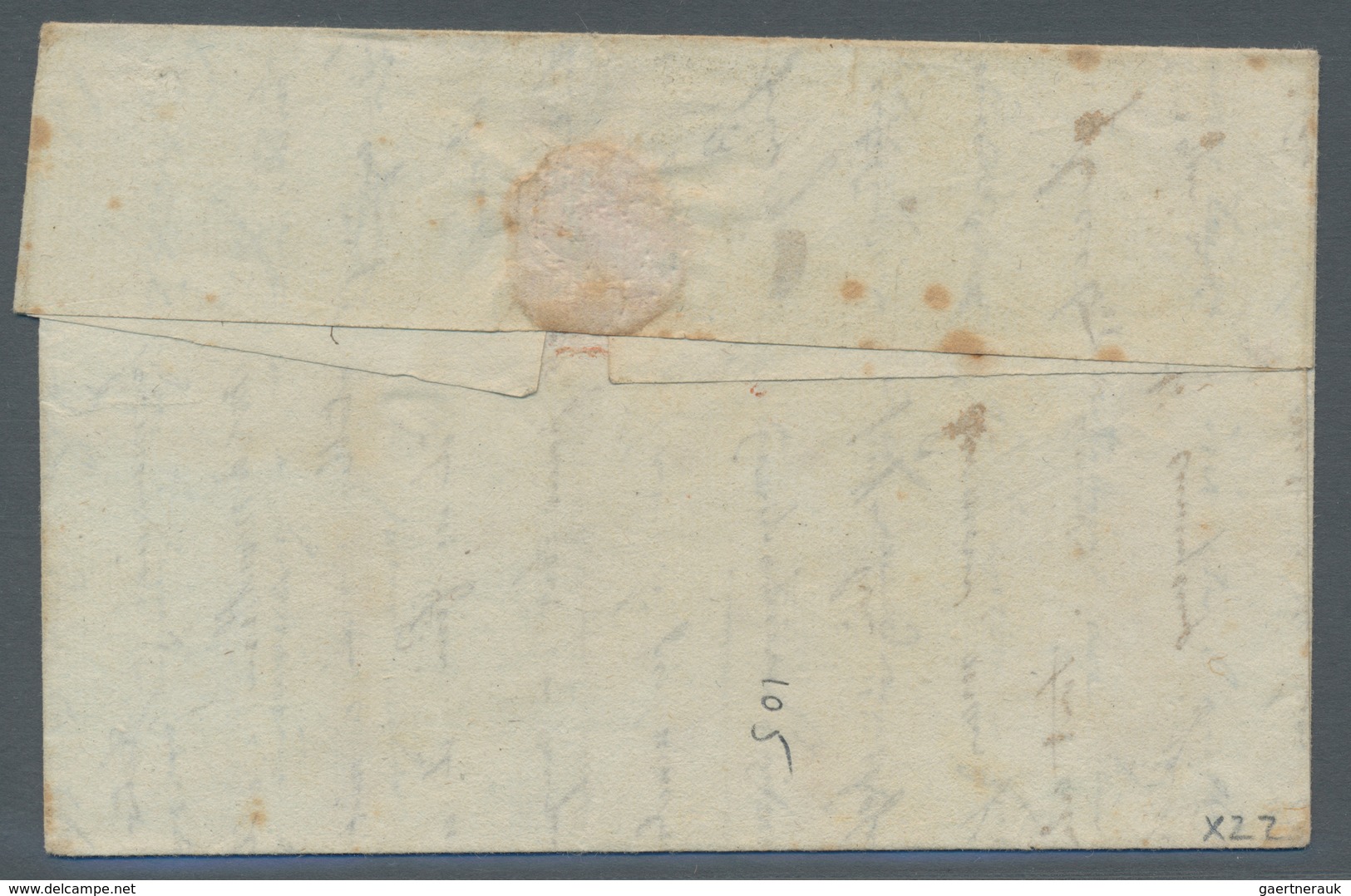 Spanien - Vorphilatelie: 1823, Folded Fieldpost Cover With L2 (C) / ARM D'ESPANGE And Taxe "8" To Fr - ...-1850 Prephilately