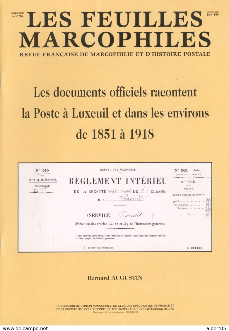 La Poste à Luxeuil Et Dans Les Environs De 1851 à 1918 - Philatélie Et Histoire Postale