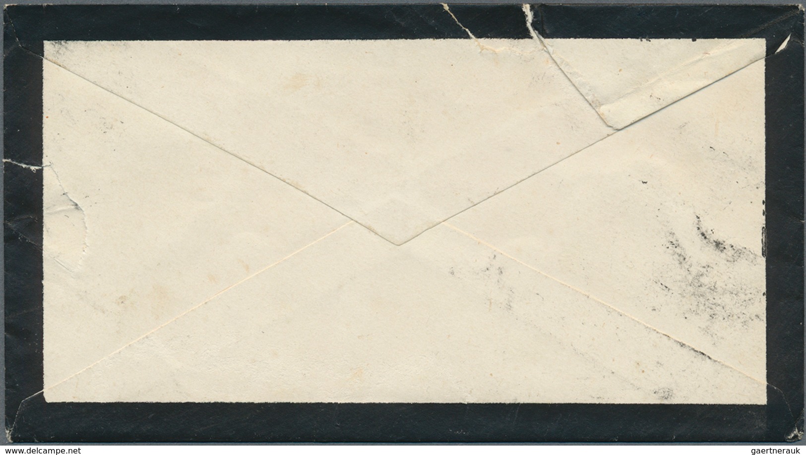 Spanien: 1880, 5 Cts, 10 Cts And 25 Cts (2) Tied "ALICANTE (9) 27 AGO 80" To Mourning Envelope (faul - Sonstige & Ohne Zuordnung