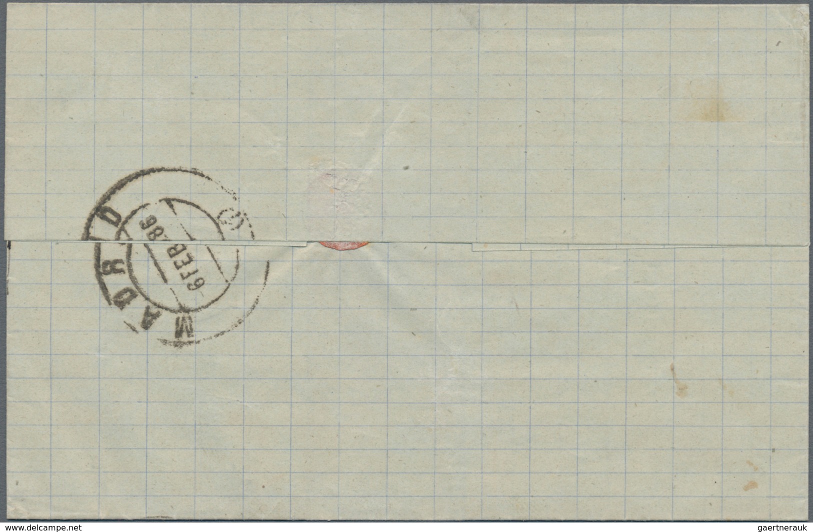 Spanien: 1886, Folded Cover Used From Las Campanas To Madrid, Franked By 1882 15c. Red-orange Tied B - Other & Unclassified