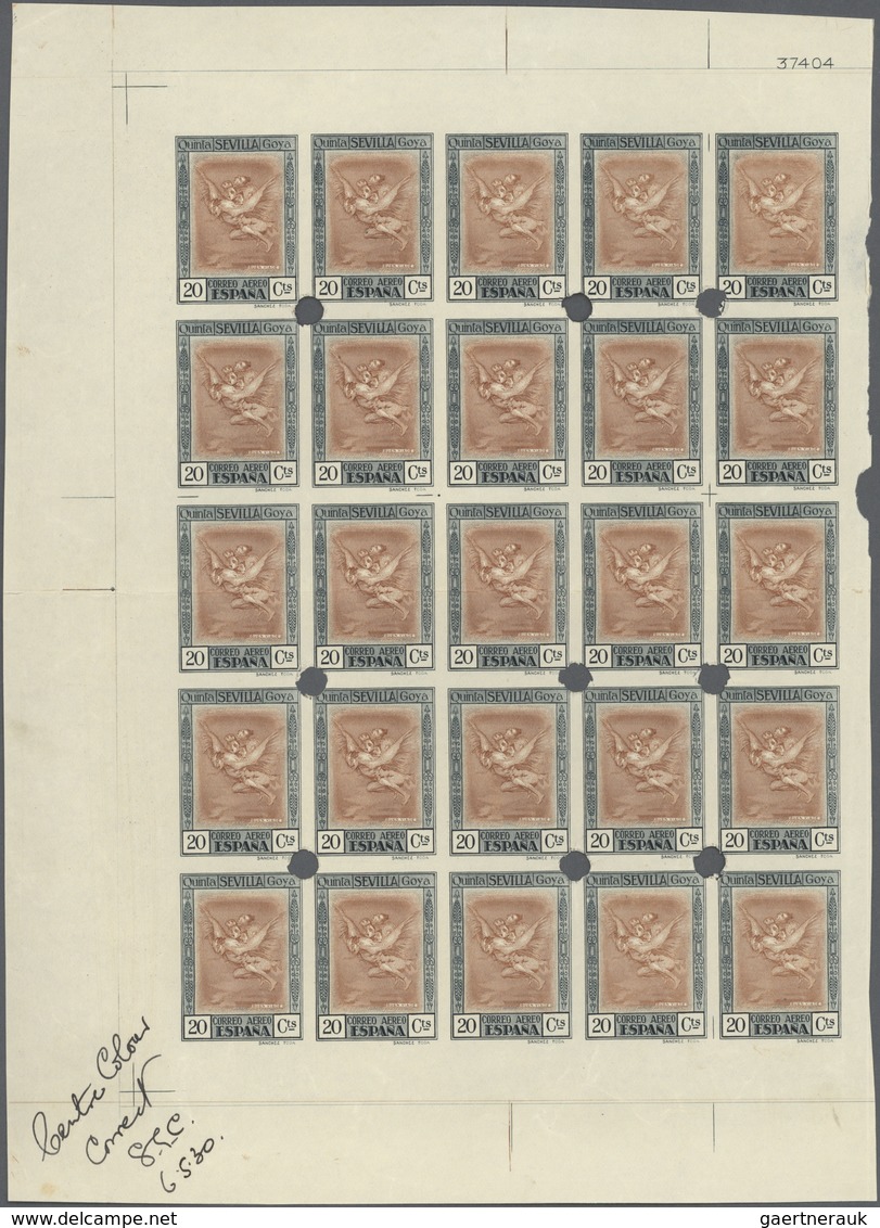 Spanien: 1930, Death Centenary of Goya, 5c. to 10pts. and express stamp 20c., set of ten different i