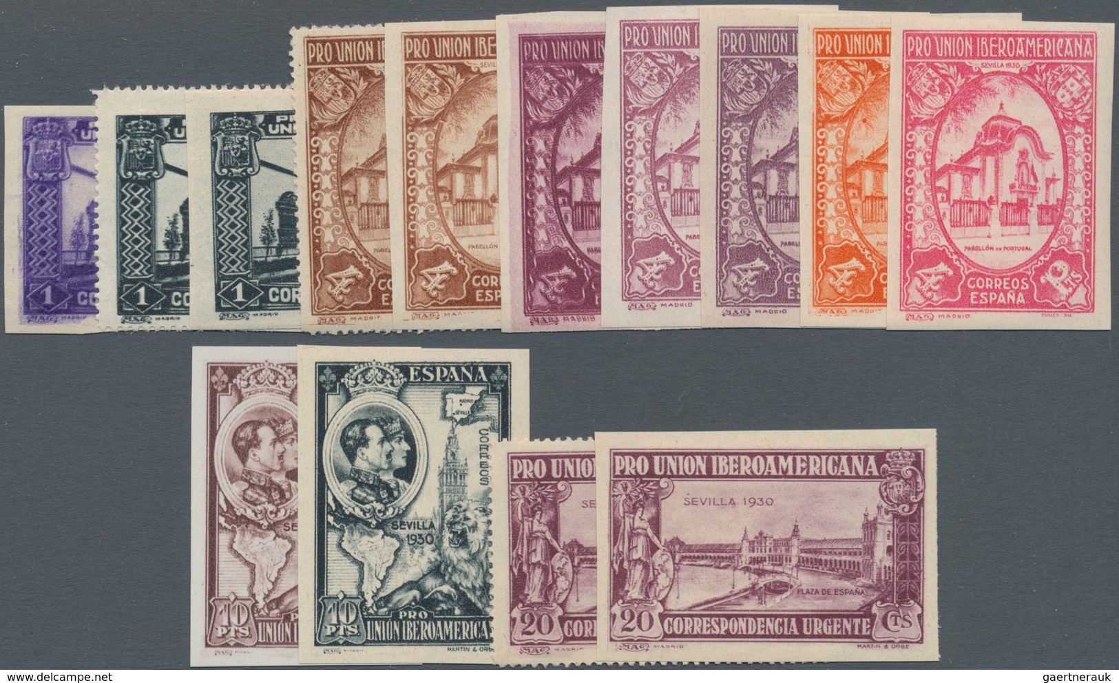 Spanien: 1930, Ibero-American Exhibition In Sevilla 35 Stamps 5c. To 10pta. Incl. Express Stamp 20c. - Andere & Zonder Classificatie