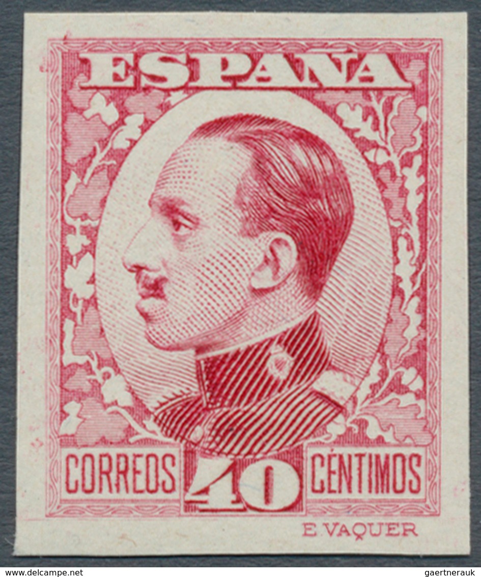 Spanien: 1930, King Alfonso XIII. Definitive 40c. Imperforate COLOUR PROOF In Carmine-red, Mint Neve - Andere & Zonder Classificatie