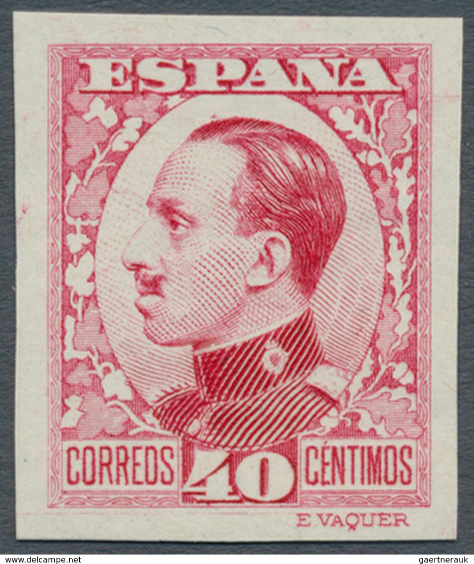Spanien: 1930, King Alfonso XIII. Definitive 40c. Imperforate COLOUR PROOF In Carmine-red, Mint Neve - Andere & Zonder Classificatie