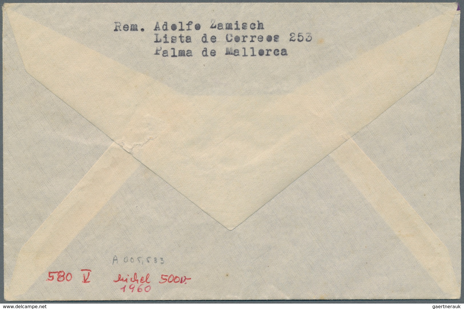 Spanien: 1931, 4pts. Carmine-violet With Sheet Numbering "A005.533", Single Franking On Insured Lett - Other & Unclassified