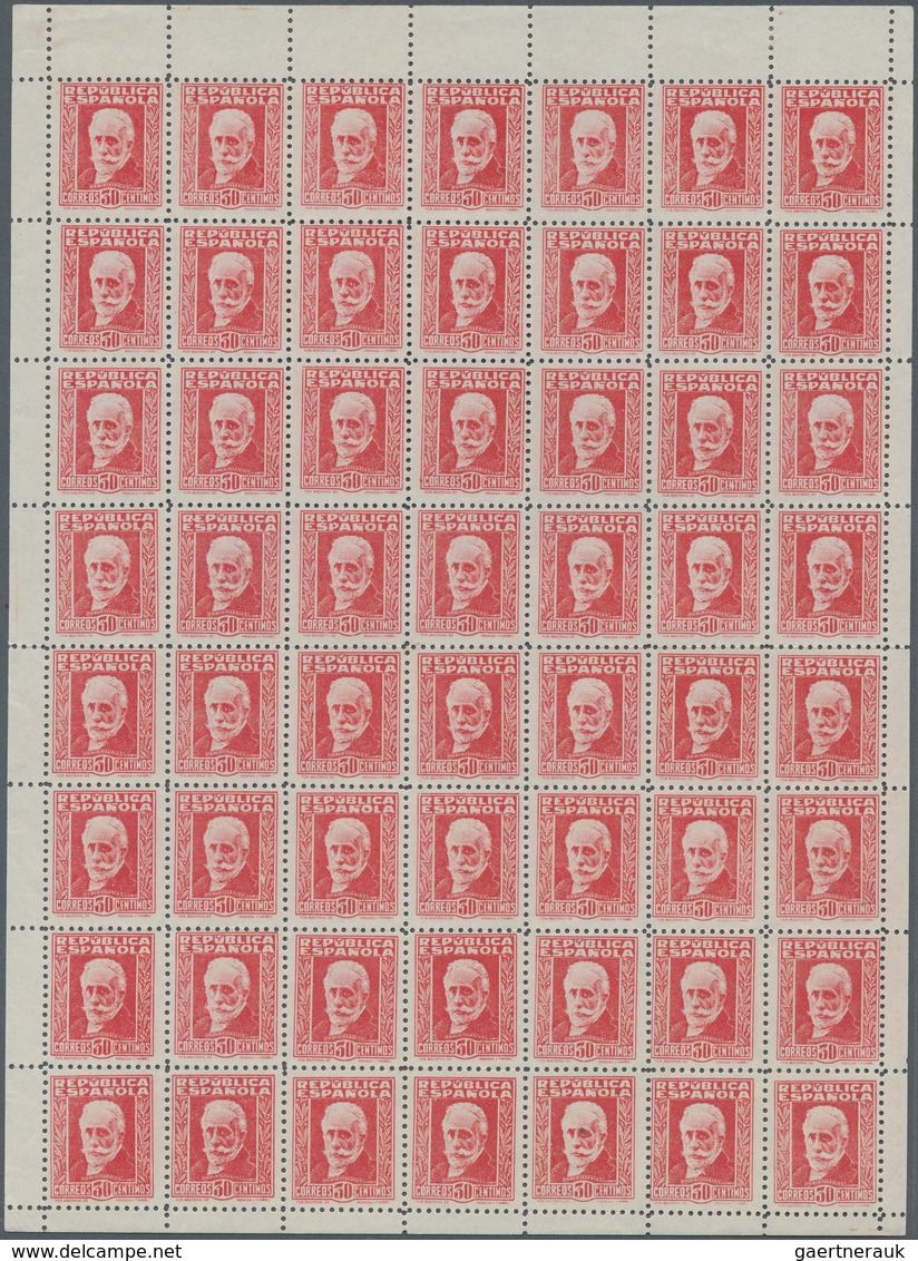Spanien: 1936, Definitives, 30c. Bright Red "Pablo Iglesias Prosse", Postal Forgery, Lithographic Pr - Other & Unclassified