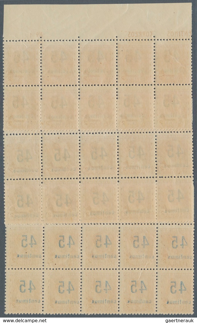 Spanien: 1938, Vicente Blasco Ibanez 2c. Red-brown With UNISSUED Surcharge ‚45 Centimos‘ In Three Bl - Andere & Zonder Classificatie