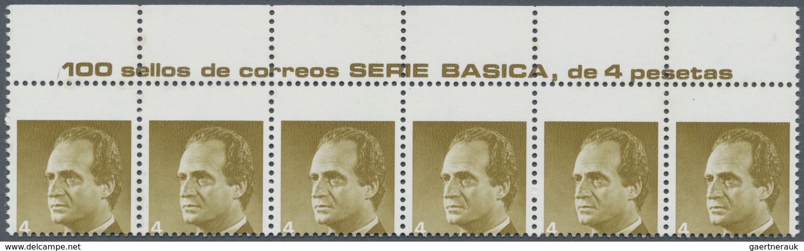 Spanien: 1986, King Juan Carlos I. 4pta. Dark Yellow Olive With HEAVY SHIFTED Horizontal Perforation - Other & Unclassified