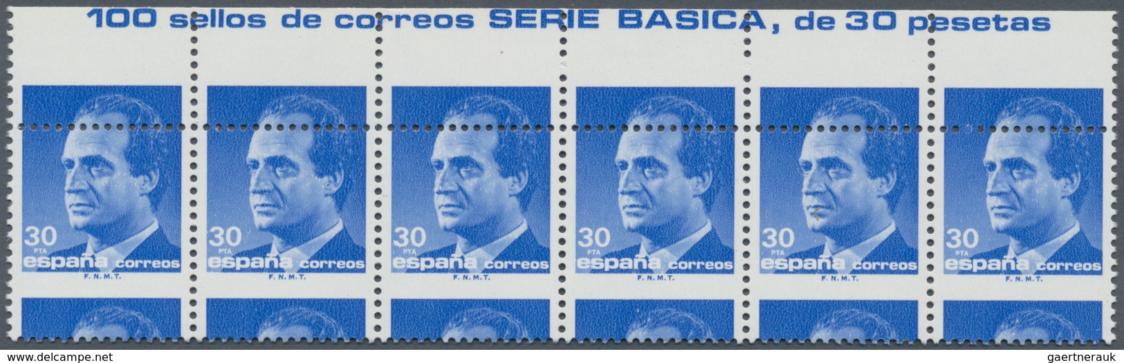 Spanien: 1986, King Juan Carlos I. 30pta. Ultramarine With HEAVY SHIFTED Horizontal Perforation In A - Andere & Zonder Classificatie