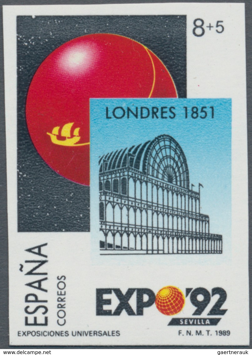 Spanien: 1989, EXPO '92 Sevilla 8+5pta. 'Cristal Palace London' Ten Stamps With ERRORS Incl. One IMP - Andere & Zonder Classificatie