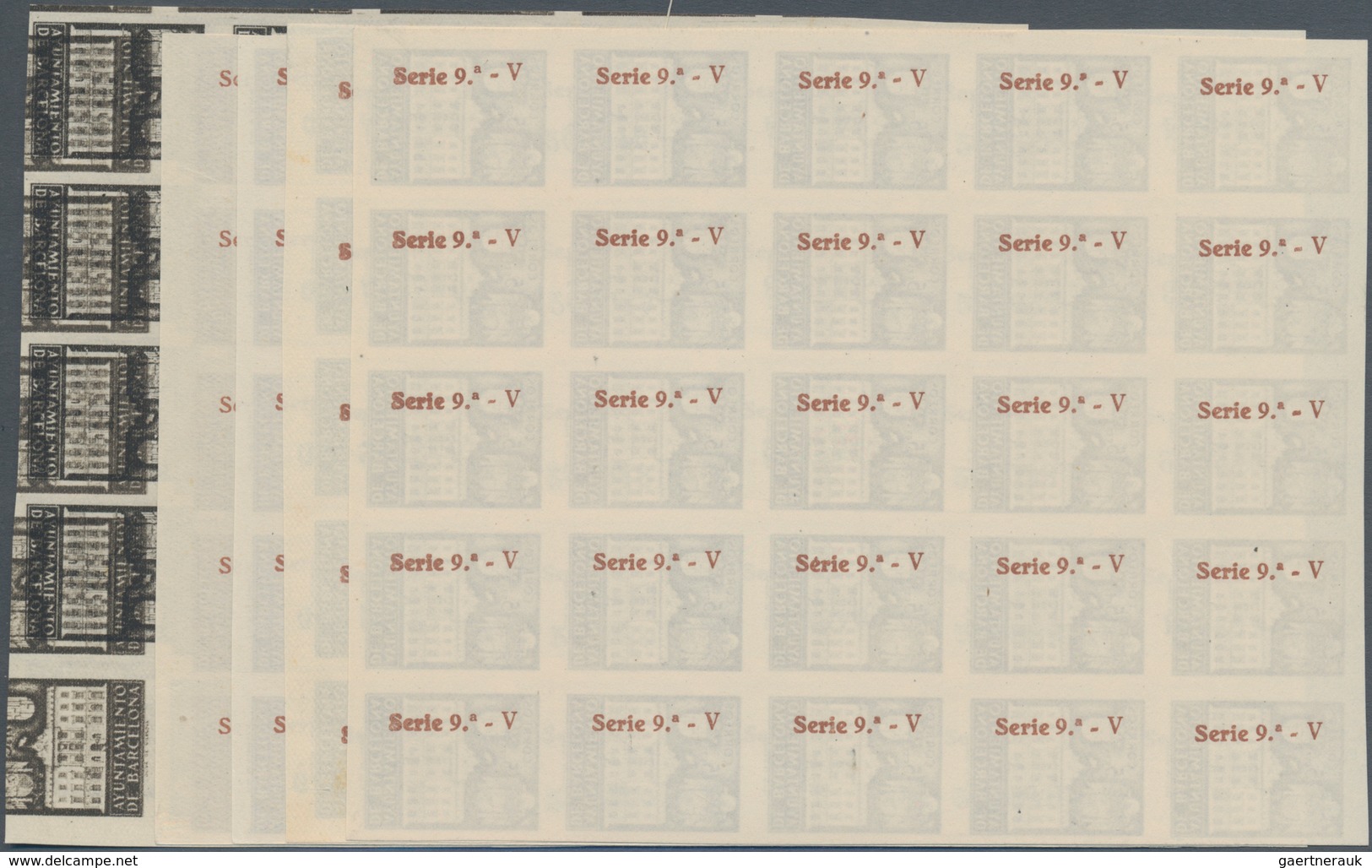 Spanien - Zwangszuschlagsmarken Für Barcelona: 1942, Town Hall Of Barcelona 5c. Black-brown In Four - War Tax