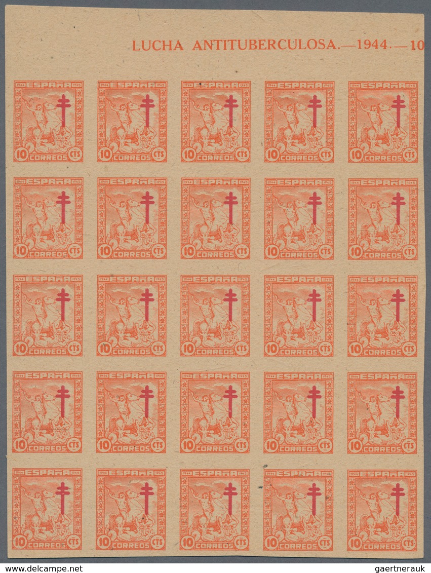 Spanien - Zwangszuschlagsmarken Des Staates: 1945, Tuberculosis Compulsory Surtax Stamp 10c. Orange/ - Impuestos De Guerra