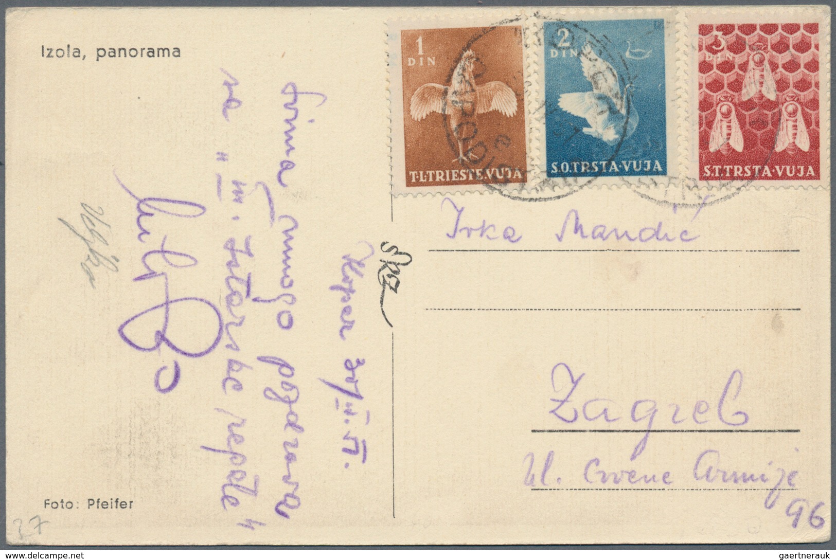 Triest - Zone B: 1951, 1 Din Yellow-brown, 2 Din Bright Blue And 3 Din Brown-carmine Definitives "fa - Mint/hinged