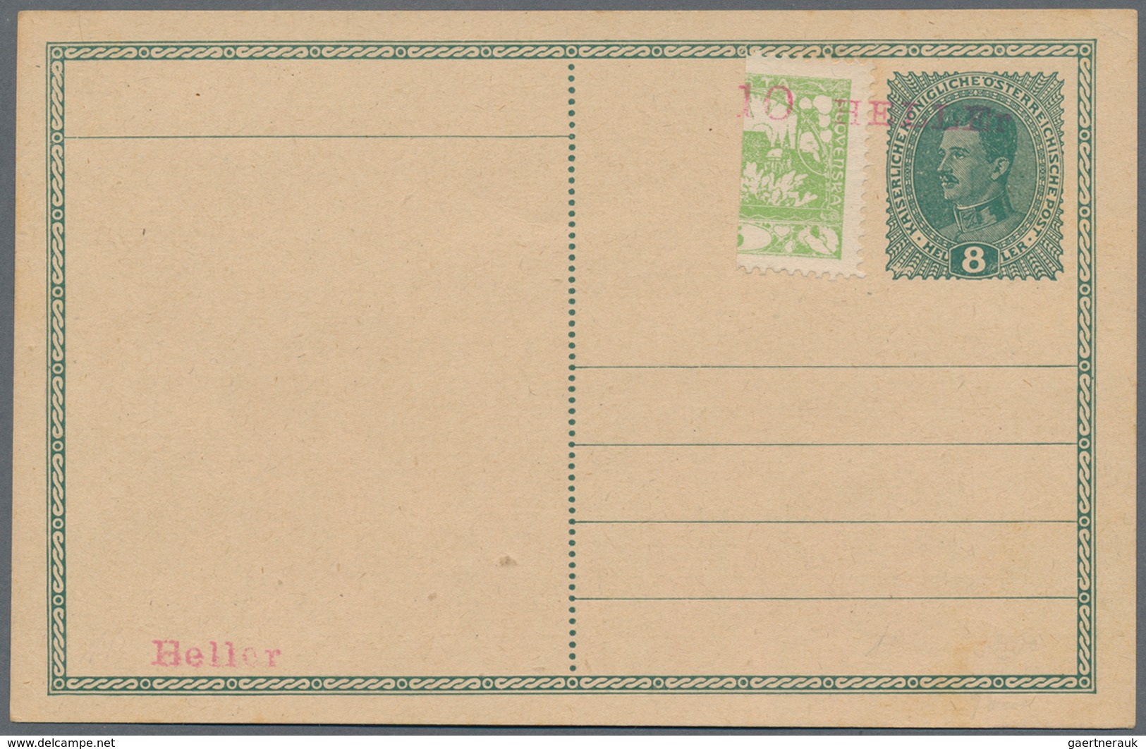 Tschechoslowakei - Ganzsachen: 1919 Unused Austrian Postal Stationery Postcard (P 235a) With Prefran - Postcards