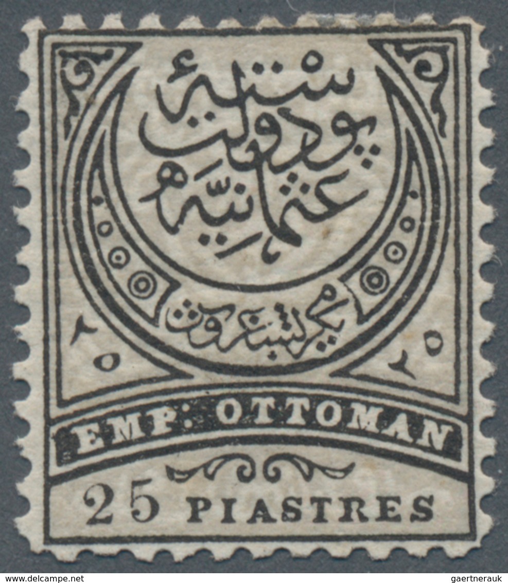 Türkei: 1884, 25 Pia. Black Grey, Mint Hinged, Well Centered, Expretised Du Vachat BPP, Michel Catal - Other & Unclassified