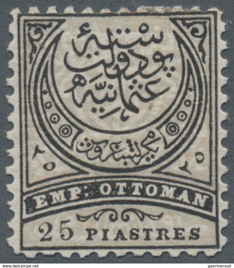 Türkei: 1884, 25 Pia. Black Grey, Mint Hinged, Well Centered, Expretised Du Vachat BPP, Michel Catal - Andere & Zonder Classificatie