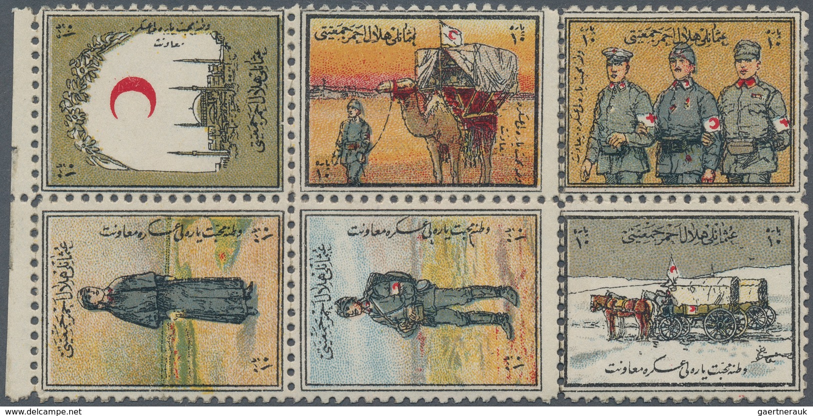 Türkei - Zwangszuschlagsmarken Für Den Roten Halbmond: 1915, Red Crescent Booklet Pane In Mint Never - Charity Stamps