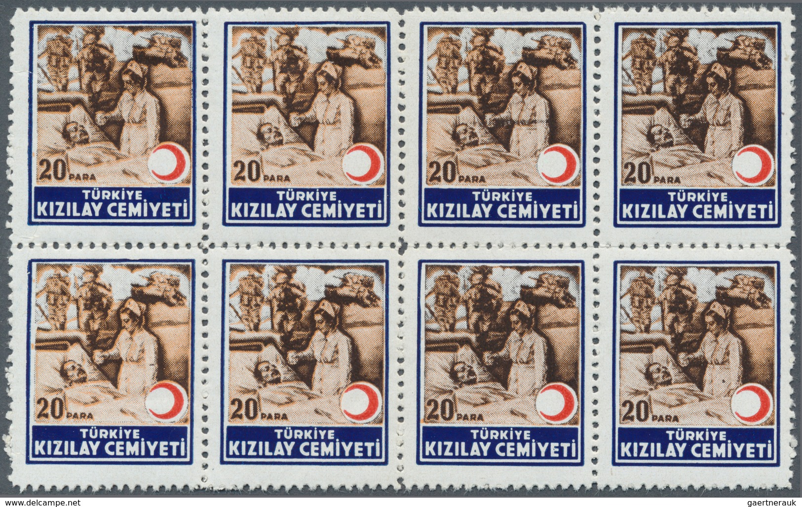 Türkei - Zwangszuschlagsmarken Für Den Roten Halbmond: 1944, Complete Set Of 7 Values In Mint Never - Liefdadigheid Zegels